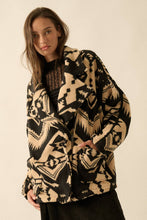 Load image into Gallery viewer, Aztec Print Sherpa Fleece Jacket