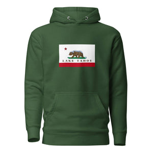 Unisex Hoodie CA Flag with Bear - Lake Tahoe
