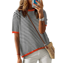 Load image into Gallery viewer, Tilly Striped Short Sleeve Knit Sweater
