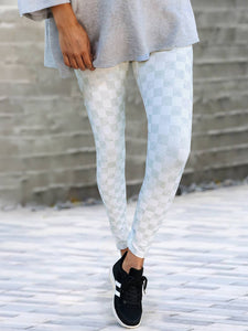 LDC Checkered Pattern High Waist Skinny Leggings