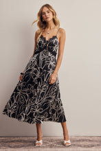 Load image into Gallery viewer, Flora Lace Trim Satin Midi Dress