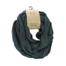 Load image into Gallery viewer, Solid Cable Knit CC Infinity Scarf