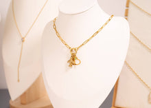Load image into Gallery viewer, Paperclip Charm Necklace 18k gold PVD