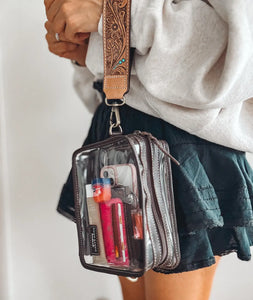 DARLA CLEAR WRISTLET | transparent western purse - game day 