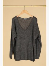 Load image into Gallery viewer, V-neck Mohair Sweater Grey