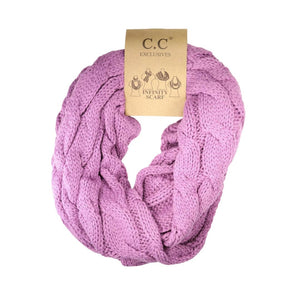 Solid Cable Knit CC Infinity Scarf