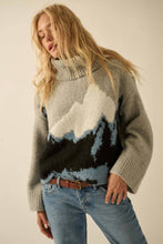 Load image into Gallery viewer, Mountains Fuzzy Turtleneck Sweater