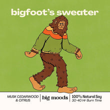 Load image into Gallery viewer, "Bigfoot's Sweater" Musk, Cedarwood, &amp; Citrus - Soy Candle