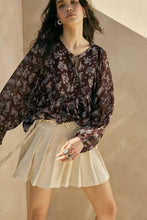 Load image into Gallery viewer, Floral Chiffon Babydoll Peasant Top