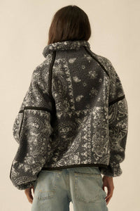 Sherpa Fleece Zip Pullover Jacket