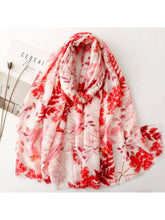 Load image into Gallery viewer, Scarvii - Leaf Print Long Thin Scarf