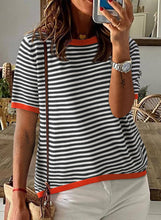 Load image into Gallery viewer, Tilly Striped Short Sleeve Knit Sweater