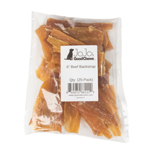 Load image into Gallery viewer, 4"-7" Natural Beef Backstrap Tendon Dog Chews (25/bag)