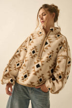Load image into Gallery viewer, Geo-Print Sherpa Fleece Half-Zip Pullover