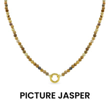 Load image into Gallery viewer, Semi Precious Natural Stone Charm Keeper Necklace