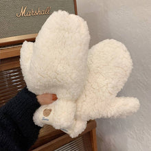 Load image into Gallery viewer, Teddy Bear Fleece Mittens - Gloves