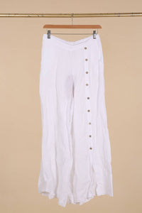 Italian Linen Pants Button Detail
