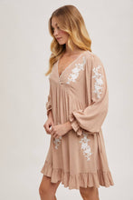 Load image into Gallery viewer, FLOUNCY RUFFLED DRESS EMBROIDERED