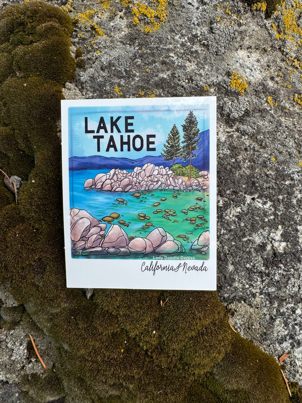 California & Nevada sticker, Lake Tahoe Sand Harbor sticker.