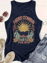 Load image into Gallery viewer, Sunrise over the mountains graphic tank top