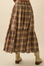Load image into Gallery viewer, Penny Plaid High-Low Maxi Skirt