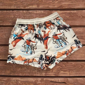 Western Retro Ranch Print Comfy Boxer Shorts