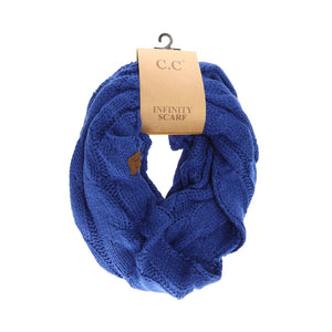 Solid Cable Knit CC Infinity Scarf