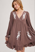 Load image into Gallery viewer, FLOUNCY RUFFLED DRESS EMBROIDERED
