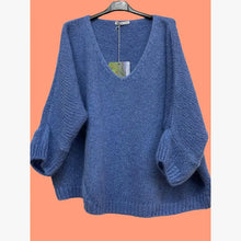 Load image into Gallery viewer, Eloise Oversized V Neck Sweater Wool Mohair Blend - Italian