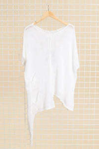 Nottie Long Asymmetrical Cotton Sweater- France