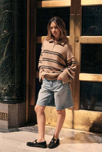 Load image into Gallery viewer, Tandy Striped Knit Quarter-Zip Sweater