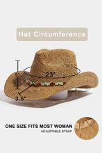 Load image into Gallery viewer, Mixed Beaded And Rope Western Fedora Straw Hat