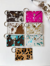 Load image into Gallery viewer, Cowhide Credit Card Holder Keychain