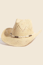 Load image into Gallery viewer, Mixed Beaded Strap Western Fedora Straw Hat