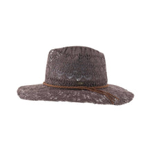 Load image into Gallery viewer, Horseshoe Lace Knit with Braided Suede Trim C.C Panama Hat K