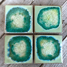 Load image into Gallery viewer, Square Coaster Set of 4 - Textured Turquoise Coasters