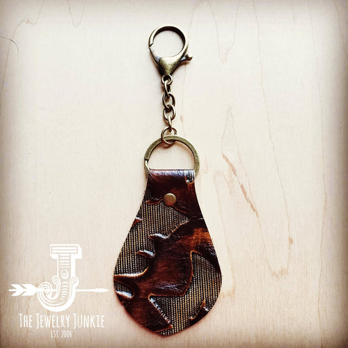 **Embossed Leather Keychain - Laredo, Boho Style