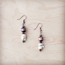 Load image into Gallery viewer, Western White Turquoise w/ Copper Bead Drop Earring 200x