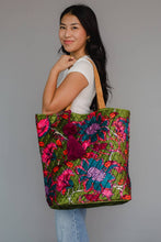 Load image into Gallery viewer, Olive Multicolored Floral Tote