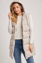 Load image into Gallery viewer, GIGI HOODED LONGLINE PUFFER VEST