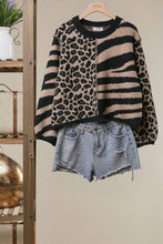 Load image into Gallery viewer, Mixed Animal Print Knit Sweater