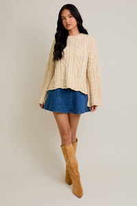 DARCY OVERSIZED CABLE KNIT SWEATER