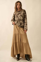 Load image into Gallery viewer, Floral Jacquard-Knit Rolled-Edge Sweater