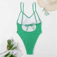 Load image into Gallery viewer, Black Crinkle One Piece Swimsuit