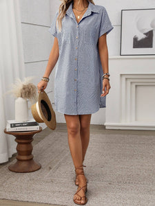 Tandy Striped Shirt Dress