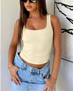 Ribbed Tight Fit Summer Cami Tank Tops
