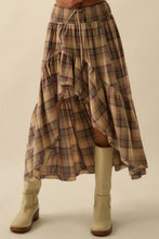 Load image into Gallery viewer, Penny Plaid High-Low Maxi Skirt