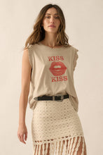 Load image into Gallery viewer, Kiss Kiss Lips Distress Vintage-Wash Graphic Tee