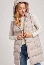 Load image into Gallery viewer, GIGI HOODED LONGLINE PUFFER VEST