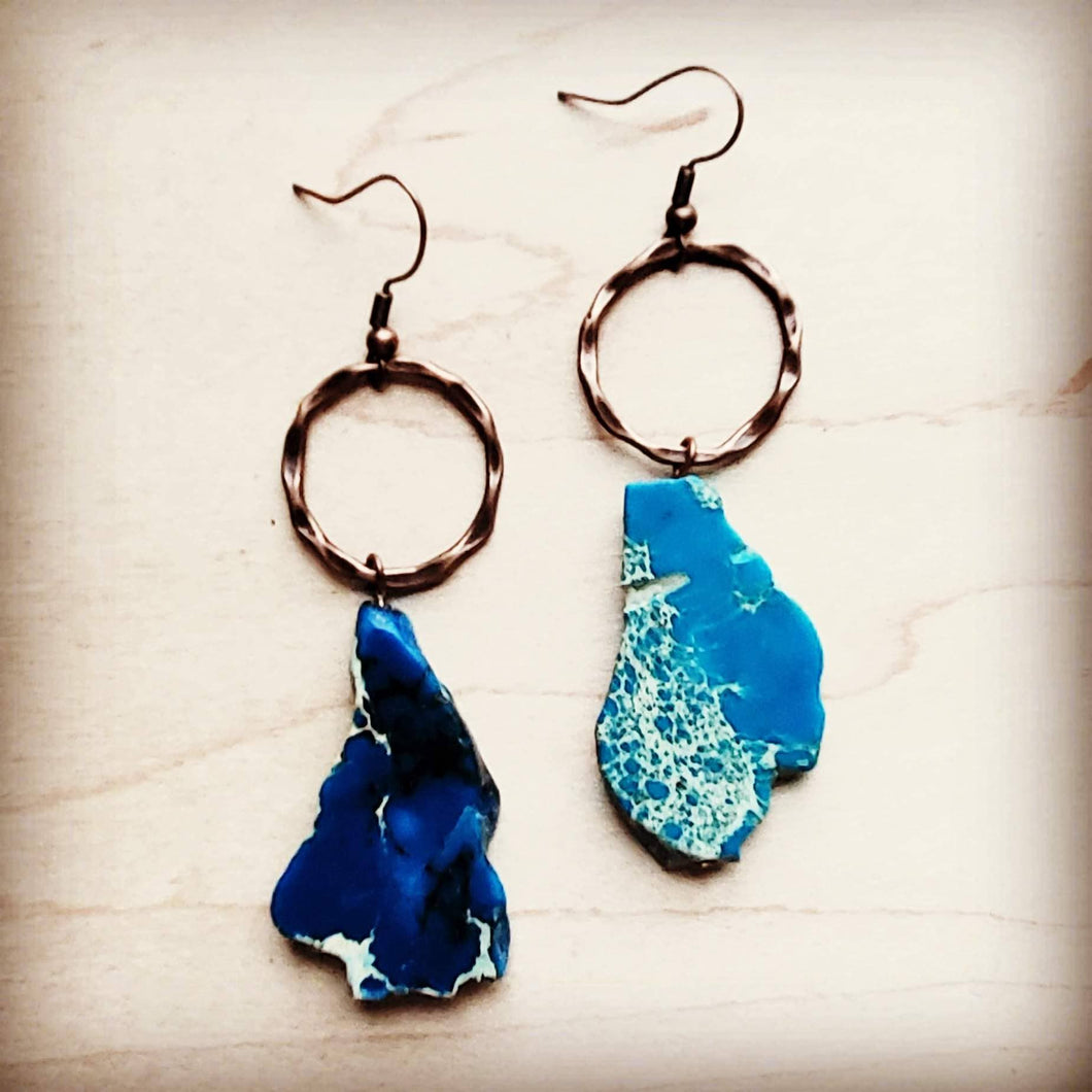 Blue Regalite Chunky Earrings 215p